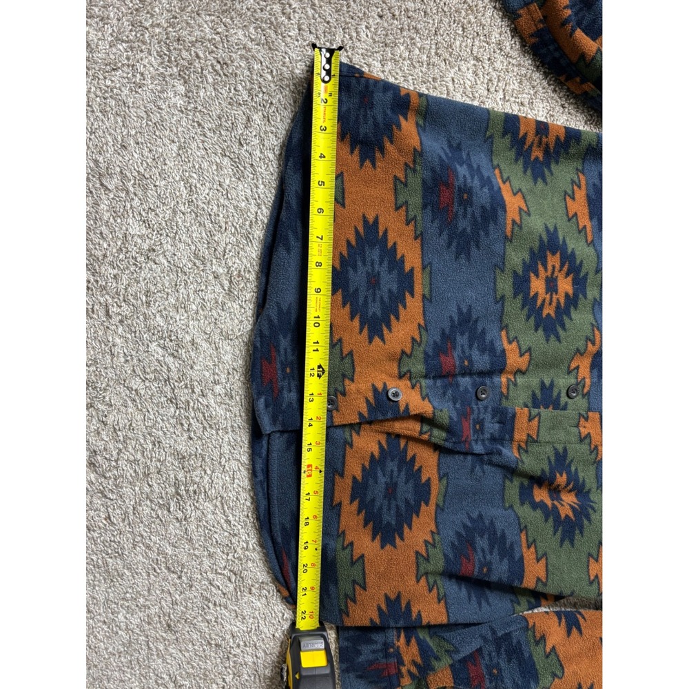 Legendary Whitetails Mens XL Fleece Button Down Shirt Southwestern Aztec Blue - Picture 4 of 6
